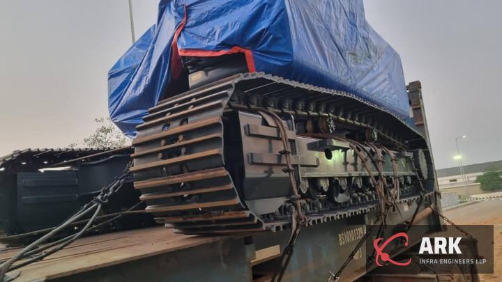 Machines covered for transport