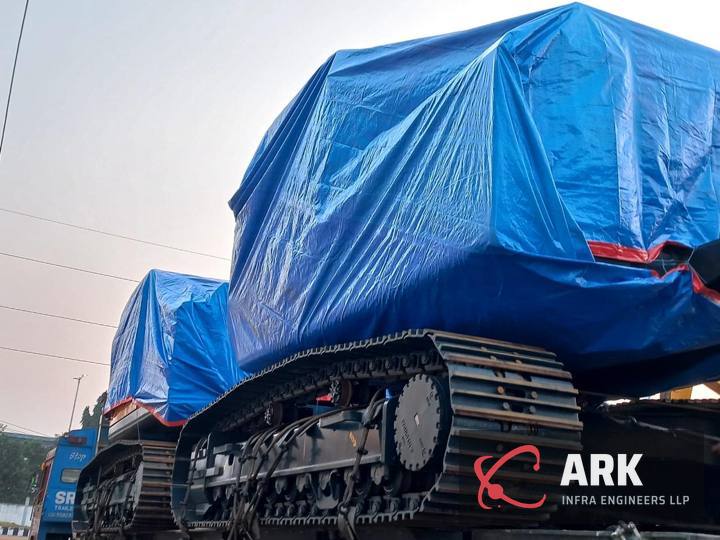 Machines covered for transport