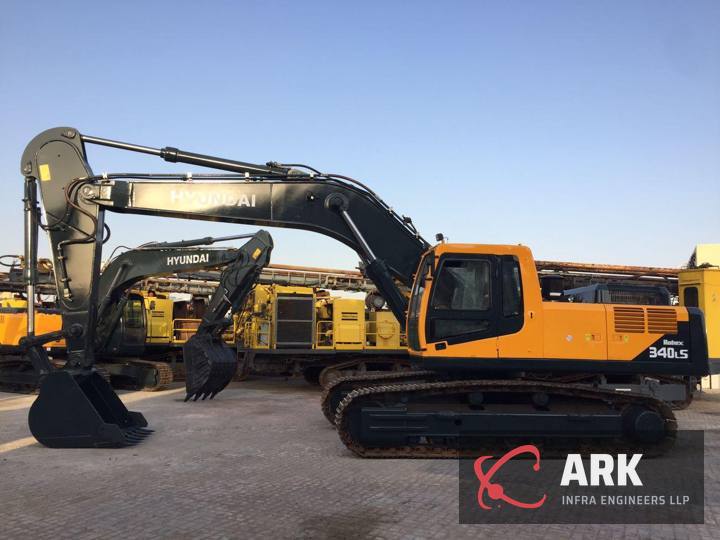 Hyundai excavators in the yard