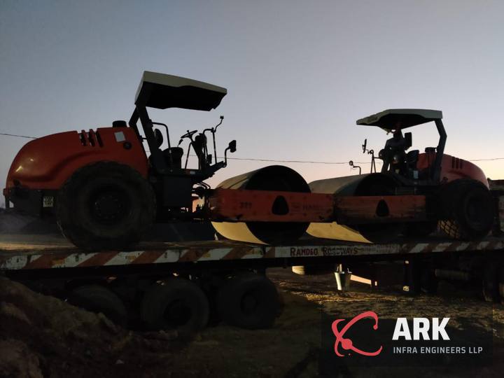 Vibratory soil compactors loaded for delivery