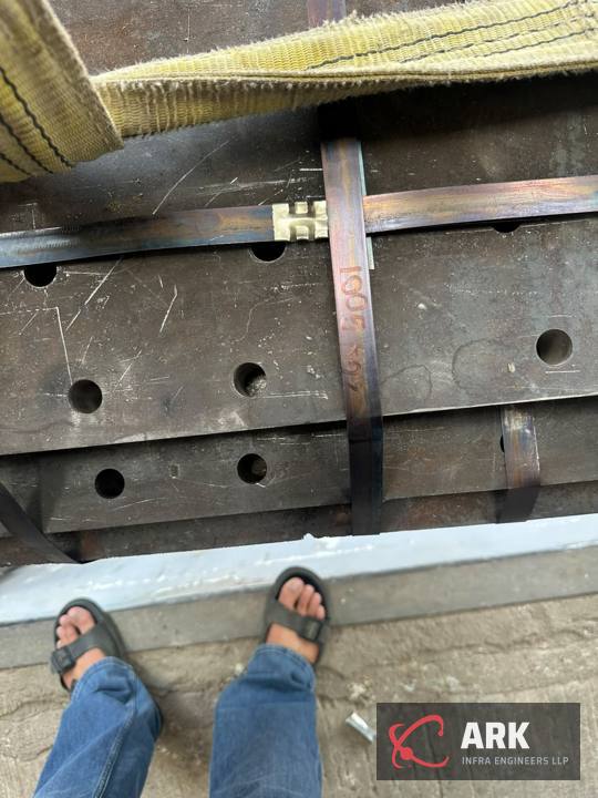 Trench plates strapped for export